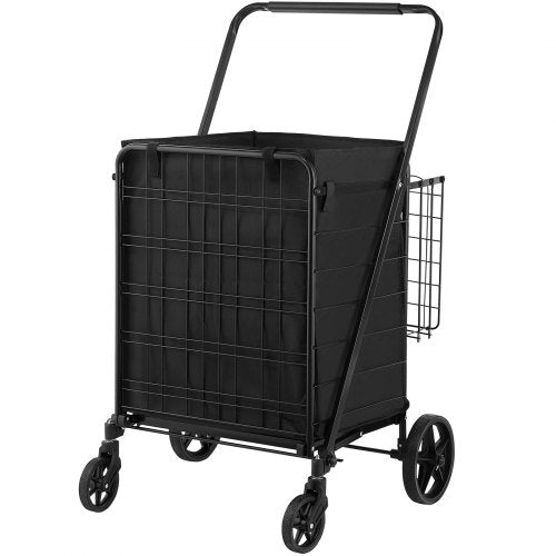 Folding Shopping Cart with Removable Waterproof Liner 330LBS Large Capacity