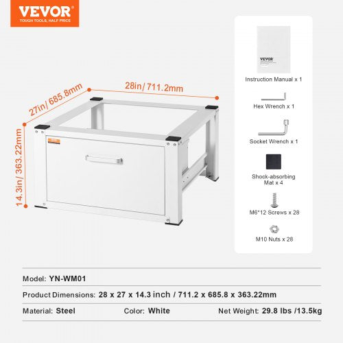 Laundry Pedestal 27 Wide 144 Height Washer And Dryer Base Stand Platform