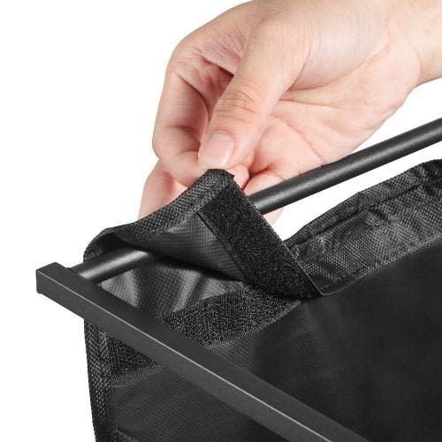 2 Section Laundry Sorter Large Laundry Hamper with Metal Frame and Wooden