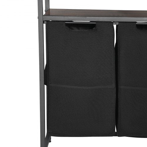 4 Tiers Laundry Sorter Tall Laundry Hamper with Shelves and Hooks 2