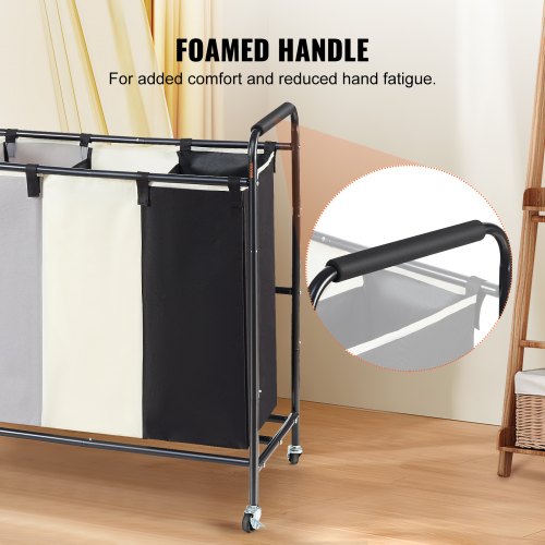 3Section Laundry Basket Heavy Duty Laundry Hamper Storage Organizer