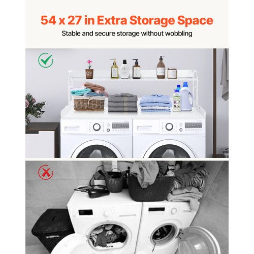 Washer Dryer Countertop with 2Tier Shelf 54 x 27 Wooden Washer and Dryer