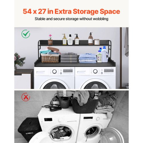 Washer Dryer Countertop with 2Tier Shelf 54 x 27 Wooden Washer and Dryer