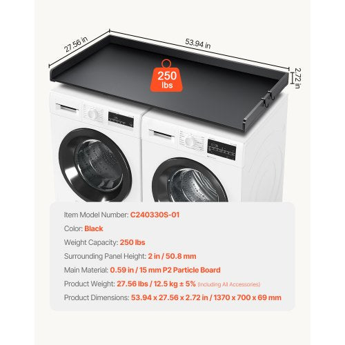 Washer Dryer Countertop with 3 Splicing Panels 54 x 27 Wooden Washer and Dryer