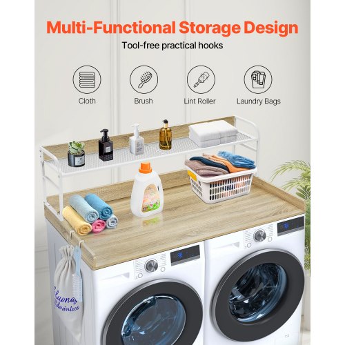 Washer Dryer Countertop with 2Tier Shelf 54 x 27 Wooden Washer and Dryer