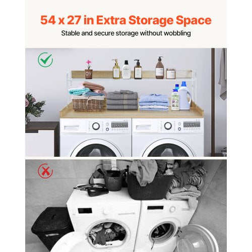 Washer Dryer Countertop with 2Tier Shelf 54 x 27 Wooden Washer and Dryer