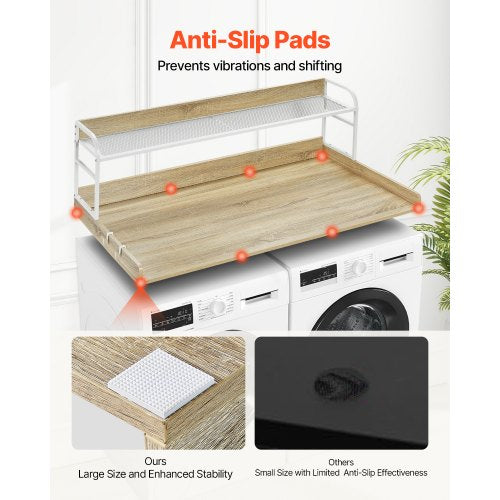 Washer Dryer Countertop with 2Tier Shelf 54 x 27 Wooden Washer and Dryer