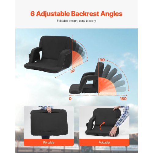 Stadium Seat with Back Support Wide Bleacher Seat Backs Folding Padded