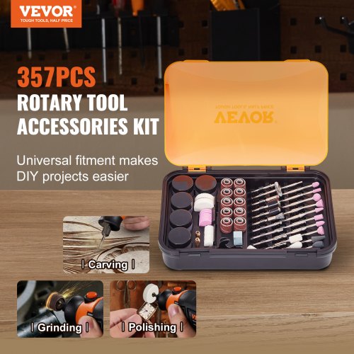 Rotary Tool Accessory Kit 357PCS Accessories Kit 18 Diameter Shank