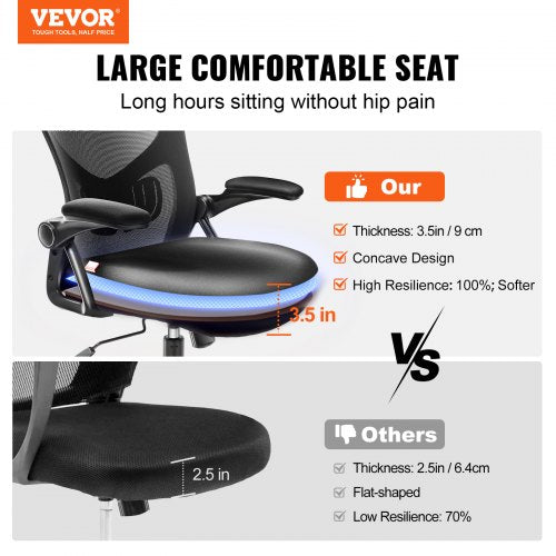 Office Chair with Adjustable Lumbar Support High Back Ergonomic Desk Chair