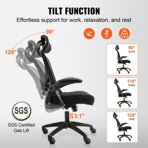 Office Chair with Adjustable Lumbar Support High Back Ergonomic Desk Chair
