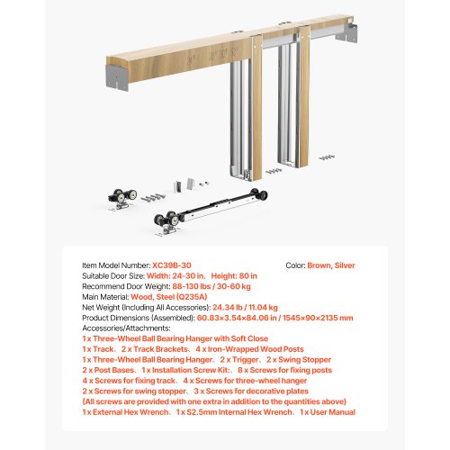 Pocket Door Frame Kit for 2430 in Wide 80 in High Door Pocket Door Kit