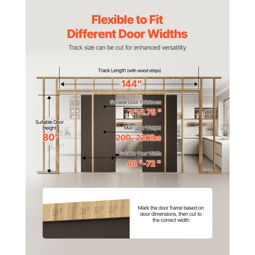 Pocket Door Frame Kit for 4872 in Wide 80 in High Door Pocket Door Kit