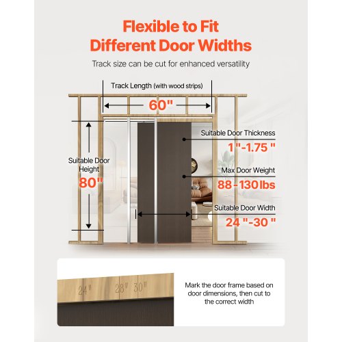 Pocket Door Frame Kit for 2430 in Wide 80 in High Door Pocket Door Kit 1