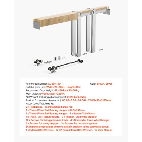 Pocket Door Frame Kit for 2430 in Wide 80 in High Door Pocket Door Kit 1