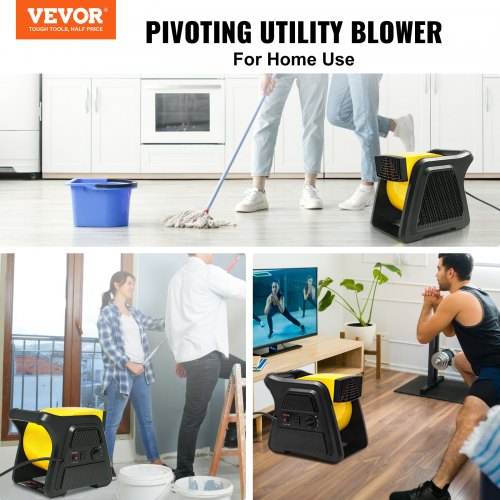Pivoting Utility Fan 600 CFM High Velocity Floor Blower for Drying