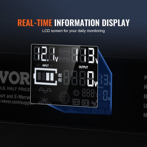 Modified Sine Wave Inverter 3000Watt DC 12V to AC 120V LCD Display Power