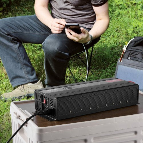 Modified Sine Wave Inverter 3000Watt DC 12V to AC 120V LCD Display Power