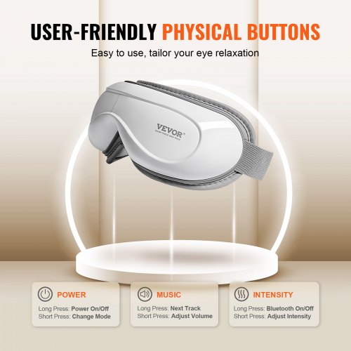 Heated Eye Massager Eye Care Device 5 Modes Bluetooth Music 180° Foldable – 84 L