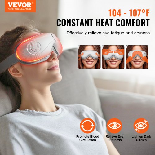 Eye Massager with Heat Remote Heated Eye Massage Mask with 5 Modes