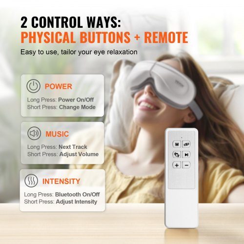 Eye Massager with Heat Remote Heated Eye Massage Mask with 5 Modes