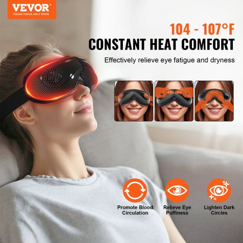 Eye Massager with Heat Heated Eye Massage Mask with 5 Modes and Bluetooth