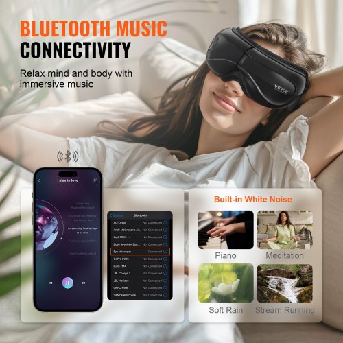 Eye Massager with Heat Heated Eye Massage Mask with 5 Modes and Bluetooth