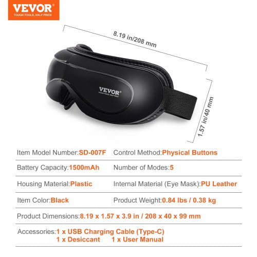Eye Massager with Heat Heated Eye Massage Mask with 5 Modes and Bluetooth