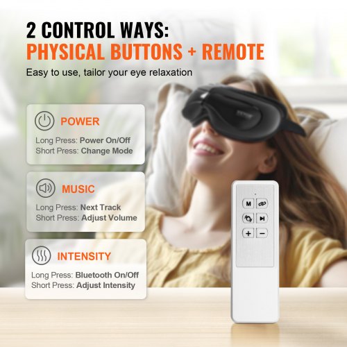 Eye Massager with Heat Remote Heated Eye Massage Mask with 5 Modes