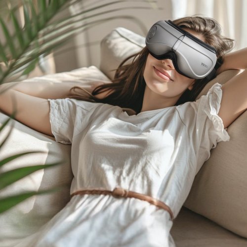 Eye Massager with Heat Heated Eye Massage Mask with 5 Modes and Bluetooth