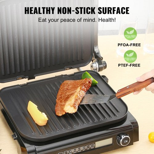 7 IN 1 Commercial Electric Griddle 144 1800W Indoor Countertop Grill
