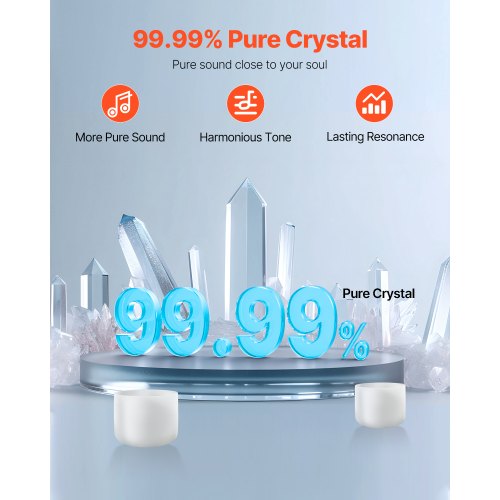 Crystal Singing Bowl 8inch F Note Heart Chakra Singing Bowl Frosted