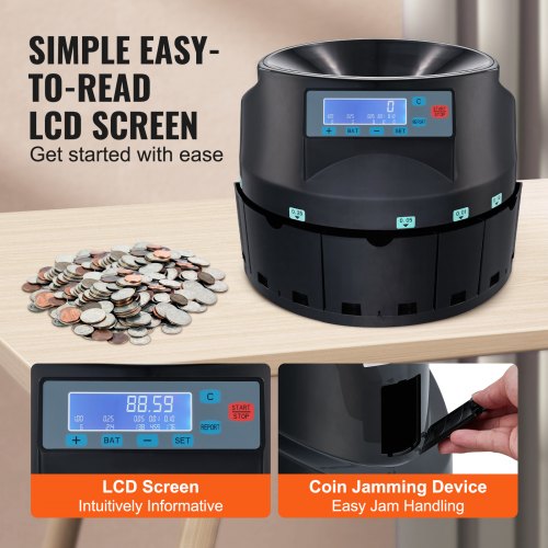 USD Coin Counter Coin Sorters with LCD Display Coin Sorter Machine for USD Coin