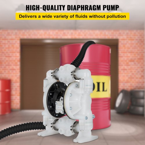 AirOperated Double Diaphragm Pump 1 inch InletOutlet 30GPM Polypropylene