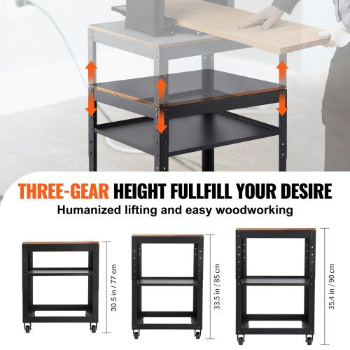 Planer Stand 100 lbs 45 kg heavy loads ThreeGear Height Adjustable