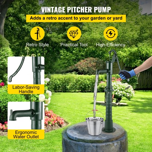 Hand Water Pump with Stand 157 x 94 x 51.6 inch Pitcher Pump 26 inch