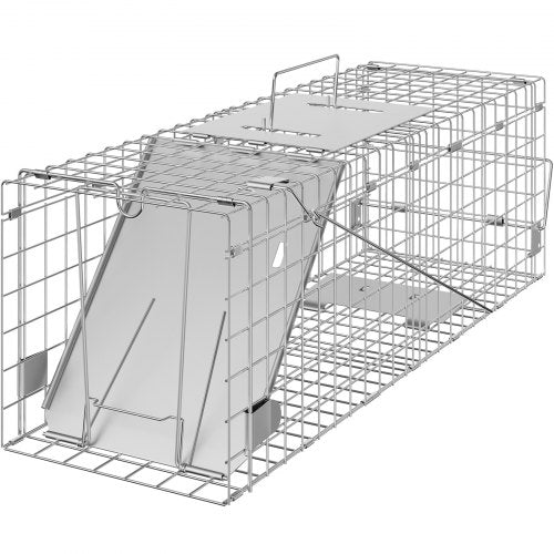 Live Animal Cage Trap 24 x 8 x 8 Humane Cat Trap Galvanized Iron