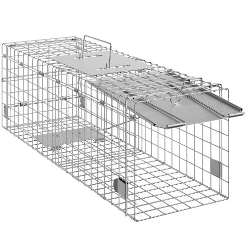 Live Animal Cage Trap 24 x 8 x 8 Humane Cat Trap Galvanized Iron
