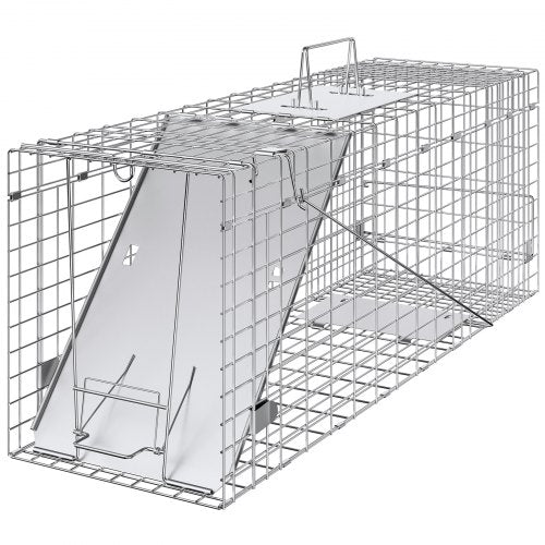 Live Animal Cage Trap 31 x 10 x 12 Humane Cat Trap Galvanized Iron