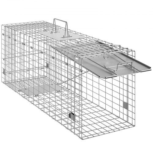Live Animal Cage Trap 31 x 10 x 12 Humane Cat Trap Galvanized Iron