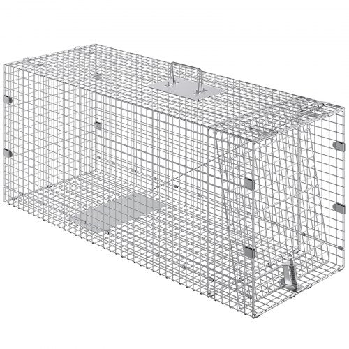 Live Animal Cage Trap 50 x 20 x 26 Humane Cat Trap Galvanized Iron