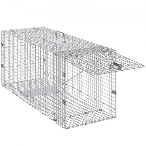 Live Animal Cage Trap 50 x 20 x 26 Humane Cat Trap Galvanized Iron