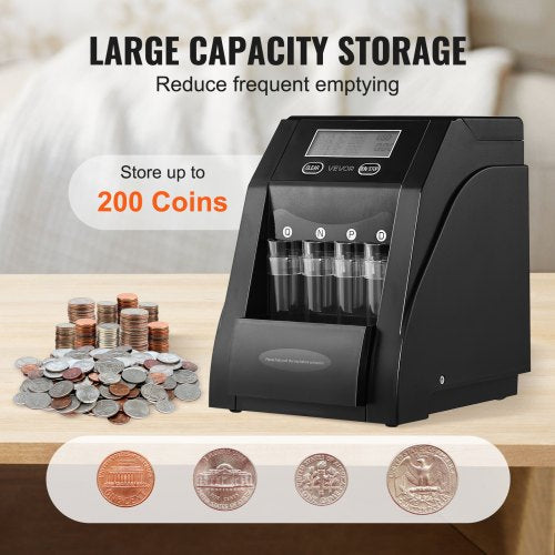 USD Coin Sorter Coin Counter Machine for 4 Kinds of USD Coins Coin Sorter