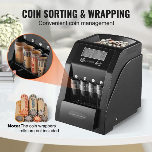 USD Coin Sorter Coin Counter Machine for 4 Kinds of USD Coins Coin Sorter