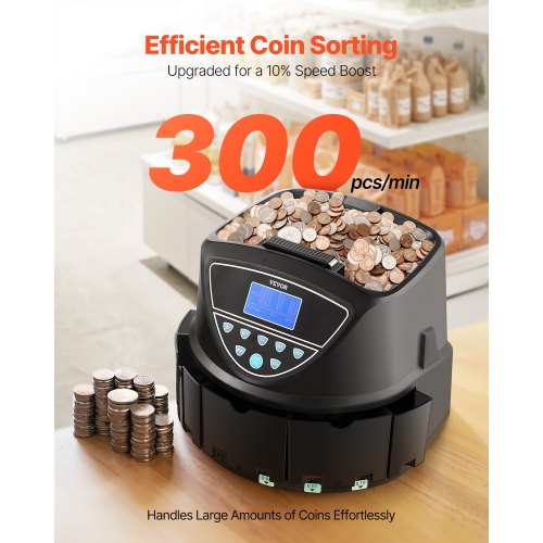 USD Coin Sorter Coin Counter Machine for 5 Kinds of USD Coins Coin Sorter
