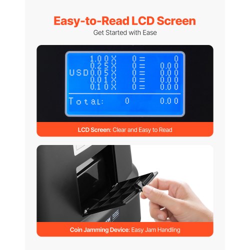 USD Coin Sorter Coin Counter Machine for 5 Kinds of USD Coins Coin Sorter