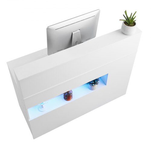 Reception Desk 47 Inch Rectangular Front Counter Table Office Reception