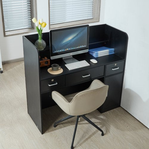 Reception Desk 47 Inch Rectangular Front Counter Table Office Reception
