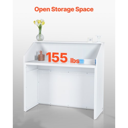 Reception Desk 46 Inch Rectangular Front Counter Table Office Reception