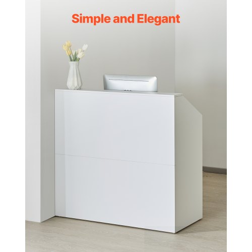 Reception Desk 46 Inch Rectangular Front Counter Table Office Reception